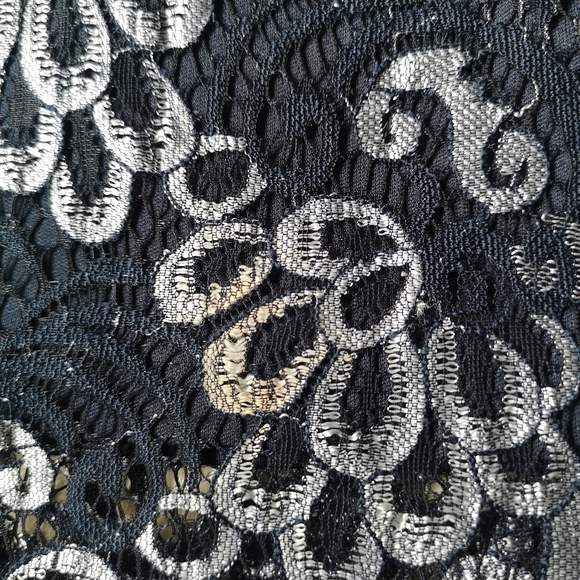 Vero Moda Navy Blue & Silver lace dress S - Picture 12 of 12